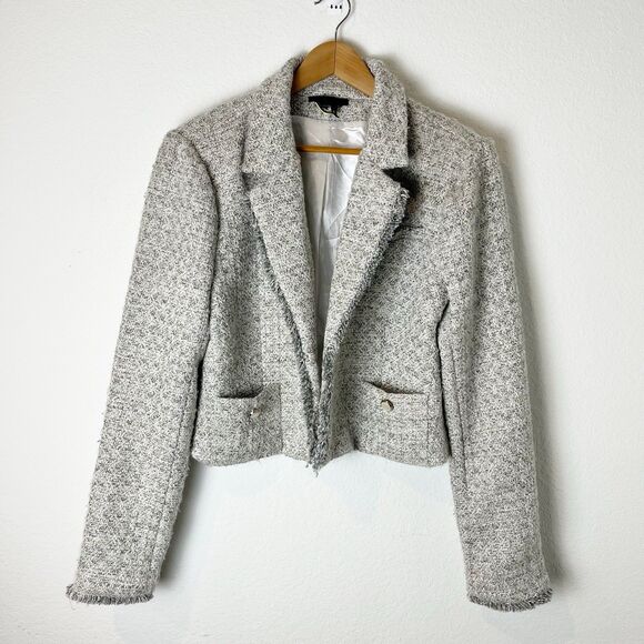 Paige Selyna Open Blazer Ivory Silver Tweed XL 220 - Picture 2 of 9
